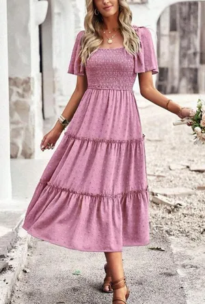SheIn Ruffle Hem Swiss Dress thumbnail 4