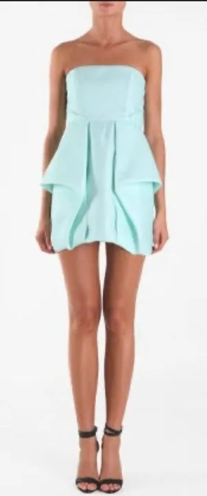Tibi Simona Mint Green Strapless Structured Dress Size 4 thumbnail 1