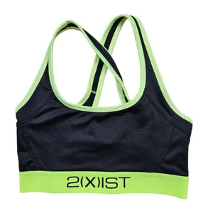 2XIST Micro Cross-Back Sports Bra Womens Small Black Green Sportswear thumbnail 1