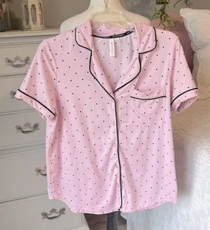 Pink Polka Dot Pajama Top Size M thumbnail 2