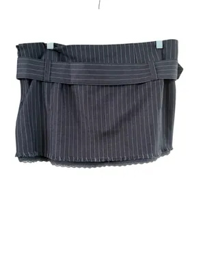 Women's GUIZIO Gray Pinstripe Mini Skirt with Belt S thumbnail 3