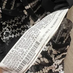 ZARA WOMAN NWOT Embroidered Tulle Skirt black with cream stitching Sz S Pull on thumbnail 7