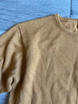 Women's Crewneck Sweater in Mustard Yellow thumbnail 3