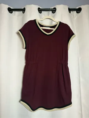 Free People Beach Retro Vibes Burgundy Mini Dress Size Medium thumbnail 5