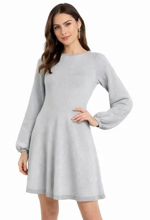 NWT J.‎ Crew Lurex Twist Back SIlver Merino Wool Blend Dress Size Small thumbnail 1