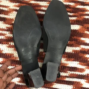 Vintage 90s Y2K Goth Coquette Leather Suede Preppy Ballet Bow Slingback Flats Kitten Heels Pumps thumbnail 4