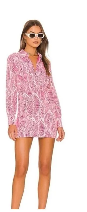 Lovers and Friends Makena Mini Dress Fuchsia Leaf Size S thumbnail 1