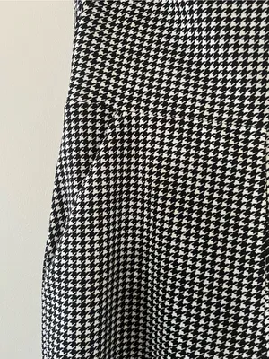 Express Black White Houndstooth Wide Leg Jumpsuit Small Preppy Business Casual thumbnail 5