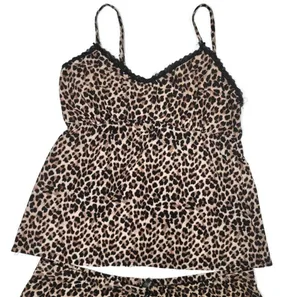 Rene Rofe animal print leopard print cheetah lace summer pajamas size XL thumbnail 5