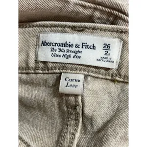Abercrombie & Fitch Women's Khaki Ultra High Rise Straight Denim Jeans Pants 2 thumbnail 5