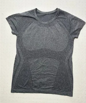 Athleta Gray Seamless Athletic Short Sleeve Top thumbnail 1