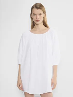Little Moon Aritzia Off Shoulder Air Plush Cotton Fig Mini Dress Women XS White thumbnail 3