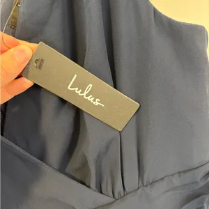 Lulus Thoughts of Hue Surplice Sleeveless Navy Blue Maxi Dress Bridesmaid Formal thumbnail 5