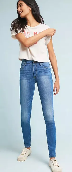 Anthropologie Pilcro & The Letterpress Mid Rise Skinny Jeans Size 26 Medium Wash thumbnail 1