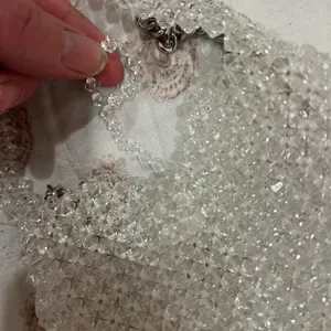 Handmade Clear Beaded Heart mini purse thumbnail 4