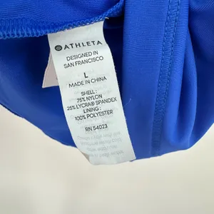 Athleta size Large blue tank top built in bra strappy‎ athletic athleisure thumbnail 4