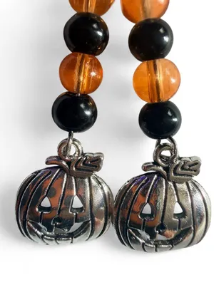 Handmade Halloween Pumpkin Jack-O’-Lantern Earrings 🎃 thumbnail 5