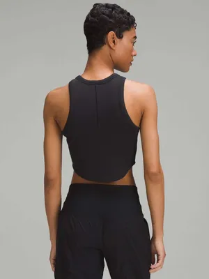 Lululemon Hold Tight Cropped Tank Top Ribbed Black Size 2 thumbnail 2