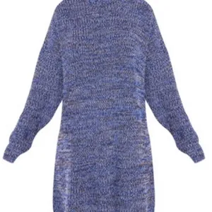 PrettyLittleThing Blue Open Tie Back Roll Neck Knit Jumper Dress Small New w Tag thumbnail 5