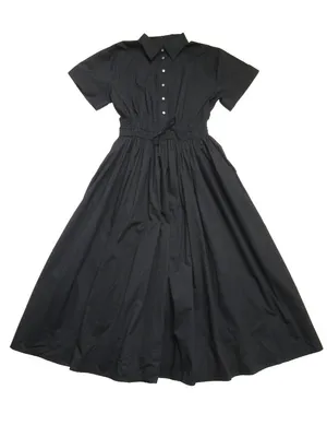 NWT J.Crew Elena Shirt-Dress Midi in Black Solid Cotton Shirtdress 10 thumbnail 6