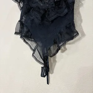 Midnight Hour Lace Lingerie Bodysuit Sz M Womens Sexy Vacation Honeymoon Goth thumbnail 3