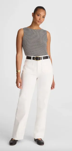 Madewell The Curvy Cleo Straight Jean White Rigid Denim High Rise US 29 NWT thumbnail 1