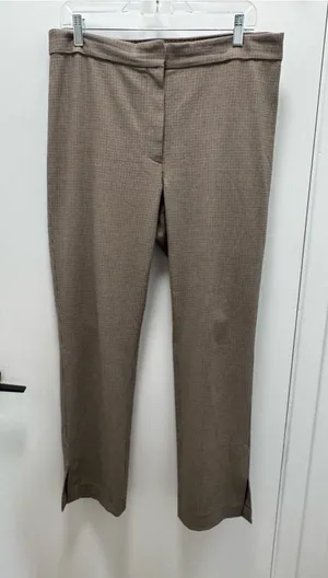 Aritzia Babaton Atelier Beige Brown Houndstooth Pattern Dress Pants Office US 12 thumbnail 1