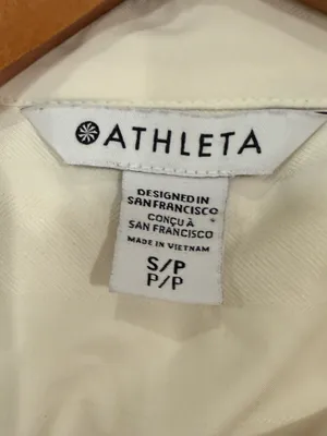 Athleta Off-White Long Sleeve Button Down Blouse - Size S thumbnail 3
