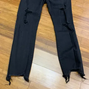 Abercrombie‎ and Fitch The Super Skinny Ankle Mid Rise Black Distressed Jeans 10 thumbnail 3