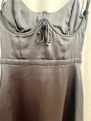 For Love & Lemons Black Mini Slip Dress with Bust Tie thumbnail 2