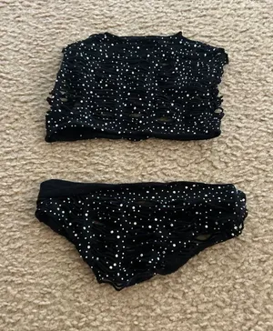 C523 strechable panty top set sparkle Black thumbnail 1