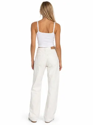 NWT NA-KD White Brown Trim Straight Leg Jeans thumbnail 2