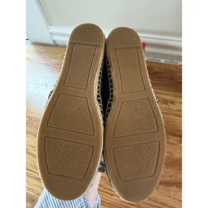 Tory Burch Black Perforated Logo Nappa Leather Espadrille Flats Size 6.5 thumbnail 8