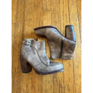 Bed Stu Womens Brn Leather Ankle Booties Block Heel sz 6 thumbnail 3