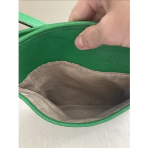 Lauren Ralph Lauren Leather Pebbled Crossbody Green Gold Hardware thumbnail 8