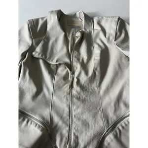 Blank NYC Faux Leather Moto Jacket Cream Small thumbnail 5