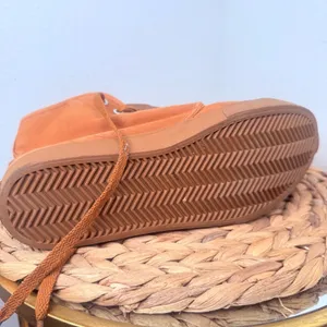 BANGS Shoes Orange Brown High Top Sneakers Saharah Sand Canvas Lace Up Size 7.5 thumbnail 4