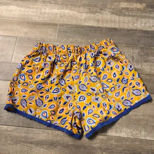Aerie High Rise Paisley Tassel‎ Lace Shorts Blue Yellow XS thumbnail 2