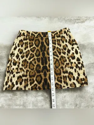 Leopard Print Mini Skirt in Brown/Black Brown thumbnail 3