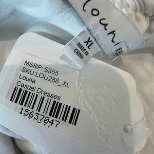 Louna White Prairie Midi Dress XL Cottagecore Cotton Cutout Vacation Party $355 thumbnail 12