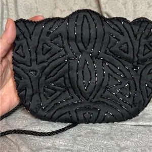 Black Beaded Evening Crossbody Bag thumbnail 1