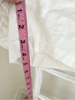 Old Navy White Drawstring Linen Blend 4” Shorts Size Large thumbnail 12