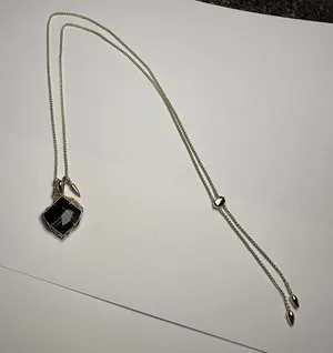 Kendra Scott Arlet Pendant Necklace Gold Tone Brown / Black Glass With Charms thumbnail 10