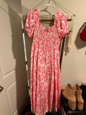 August Sky Pink Floral Maxi Dress thumbnail 2