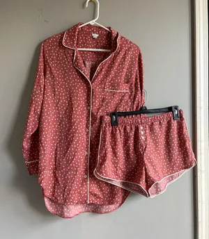 Aerie Silk Pajama Set ‼️Mixed Sizes - shirt (med), shorts (small) thumbnail 1