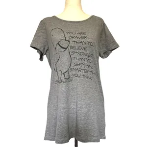 Disney Parks Winnie the Pooh Graphic Women Tee Top Sz M Lace Back Whimsical Cozy thumbnail 2