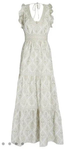 NWT‎ Intermix Orien Silk-Blend Tiered Maxi Dress thumbnail 1