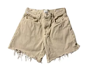 Citizens of Humanity Marlow Size 28 Tan Khaki Raw Hem Shorts High Rise 6" FLAW thumbnail 1