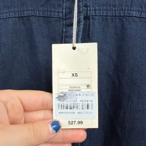 Universal Threads NEW indigo blue‎ dark wash 100% cotton long sleeve denim dress thumbnail 4