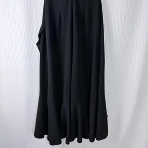 Black Sleeveless Wrap Midi‎ Dress Ruffle Hem Size L Feminine Party Formal Chic thumbnail 13